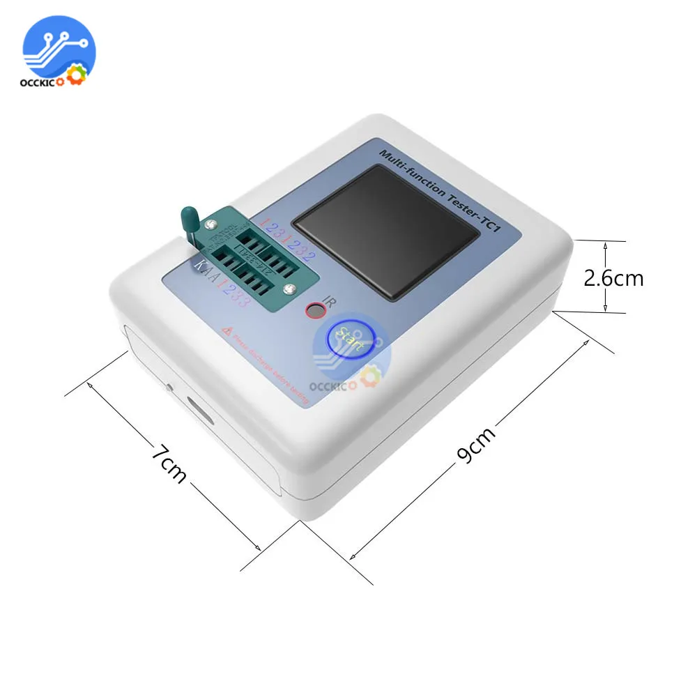 LCR-TC1 Transistor Tester 1.8 inch LCD Screen Colorful Display Multifunctional Meter TFT Backlight Transistor Tester Meter