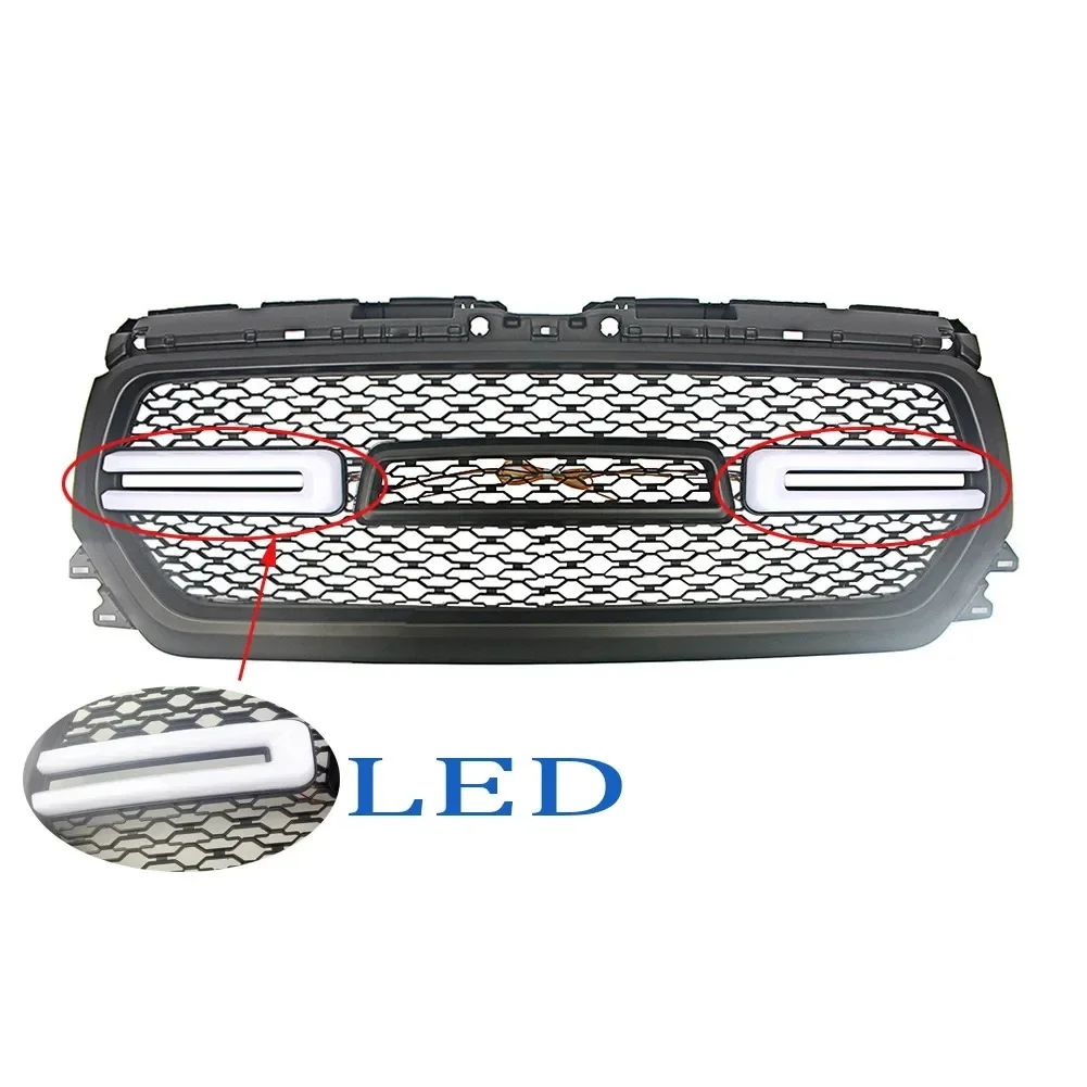 شبكة تجميل السباق الأمامي مع ضوء LED لدودج رام 1500 2019-2023 2019 2020 2021 2022 2023