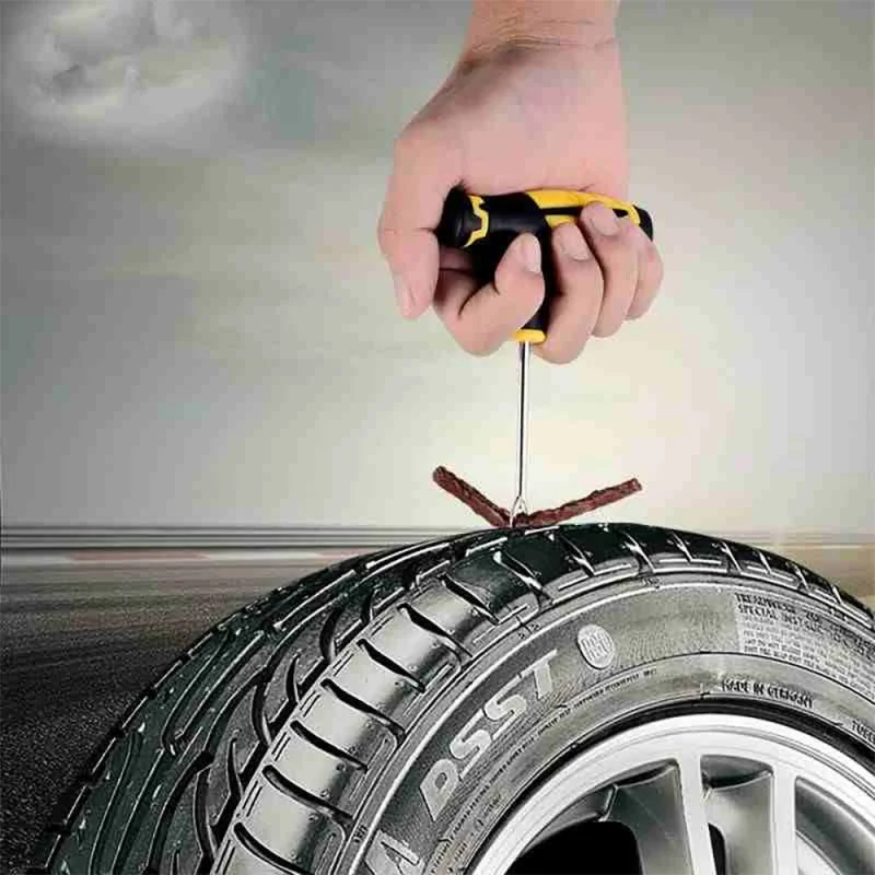 Car Tire Repair Kit Tool Tubeless Tyre Puncture Repair Kit StuddingSet Replacement Tool Motorcycle Report Air Tools