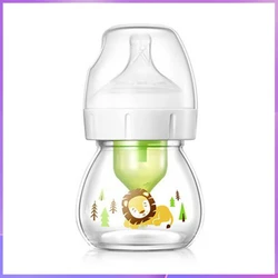 Dr. Brown's newborn wide-bore glass bottle, preemie silicone teat, 60ML for babies 0 to 3 months/Anti-colic glass baby bottle