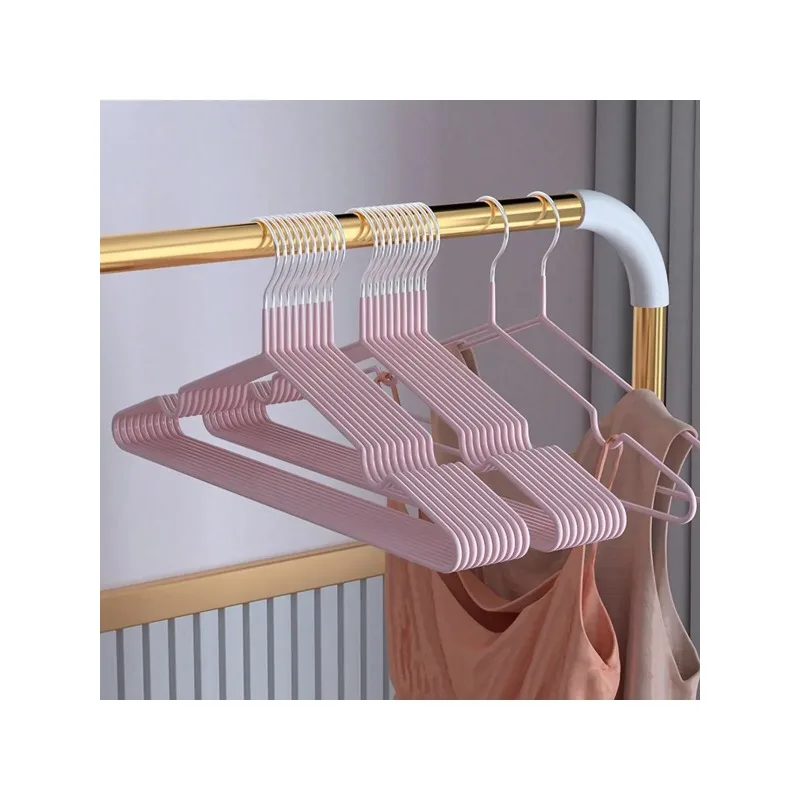 10pcs Metal Clothes Hangers Seamless Anti-Slip Durable Sturdy Space Saving for Home Use