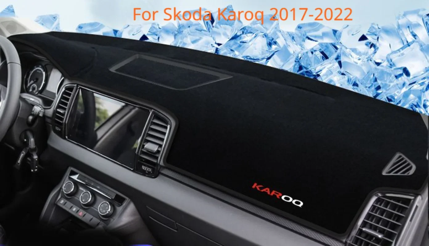 

For Skoda Karoq 2017-2022 Car Dashboard Avoid Light Pad Instrument Platform Desk Cover Mat Carpets Trims Accessories Accessory