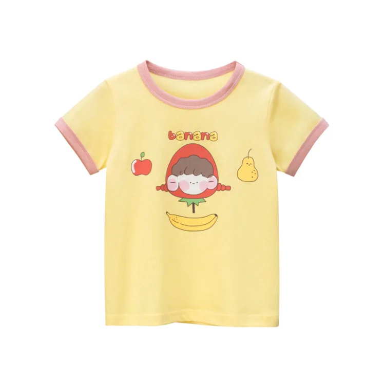 2024 Summer Short Sleeve T-shirts For Girls Printed Letter Baby Girl Tops 2-8 Years Kids Girl T Shirts Child Little Girl Clothes