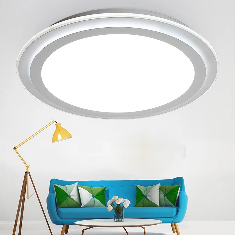 Modern Nordic Acrylic ABS Round LED Metal Ceiling Light For Living Room Bathroom Home Lighting