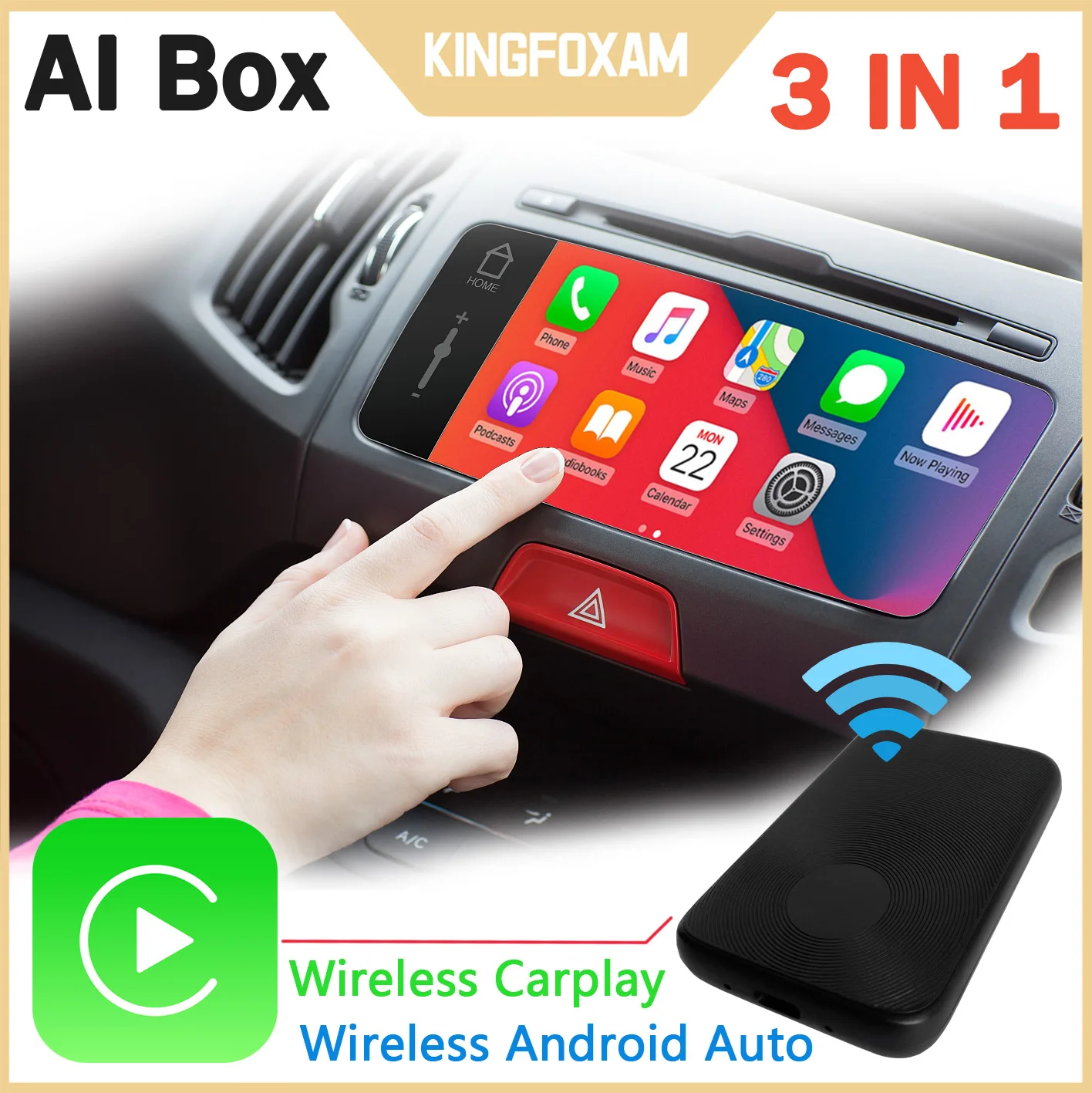 

Wired Carplay to Wireless Carplay Ai Box Adapter Android Auto Car Smart Intelligent Systems for Nissan Toyota Mazda golf peugeo