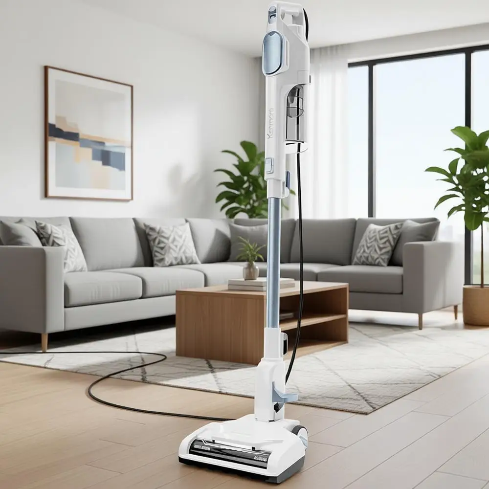 

Проводной вертикальный пылесос серии 200 со съемным ручным насадником, двойным мотором, насадкой для удаления волос, светодиодной подсветкой и поворотным механизмом