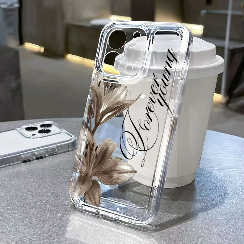Vintage Lilien-Blumen-Handyhülle für Samsung Galaxy S26 S25 S24 S23 Ultra S22 Plus S21 FE A55 A54 A35 A34 A16 A36 A56 Weiche Hülle – Detail 1