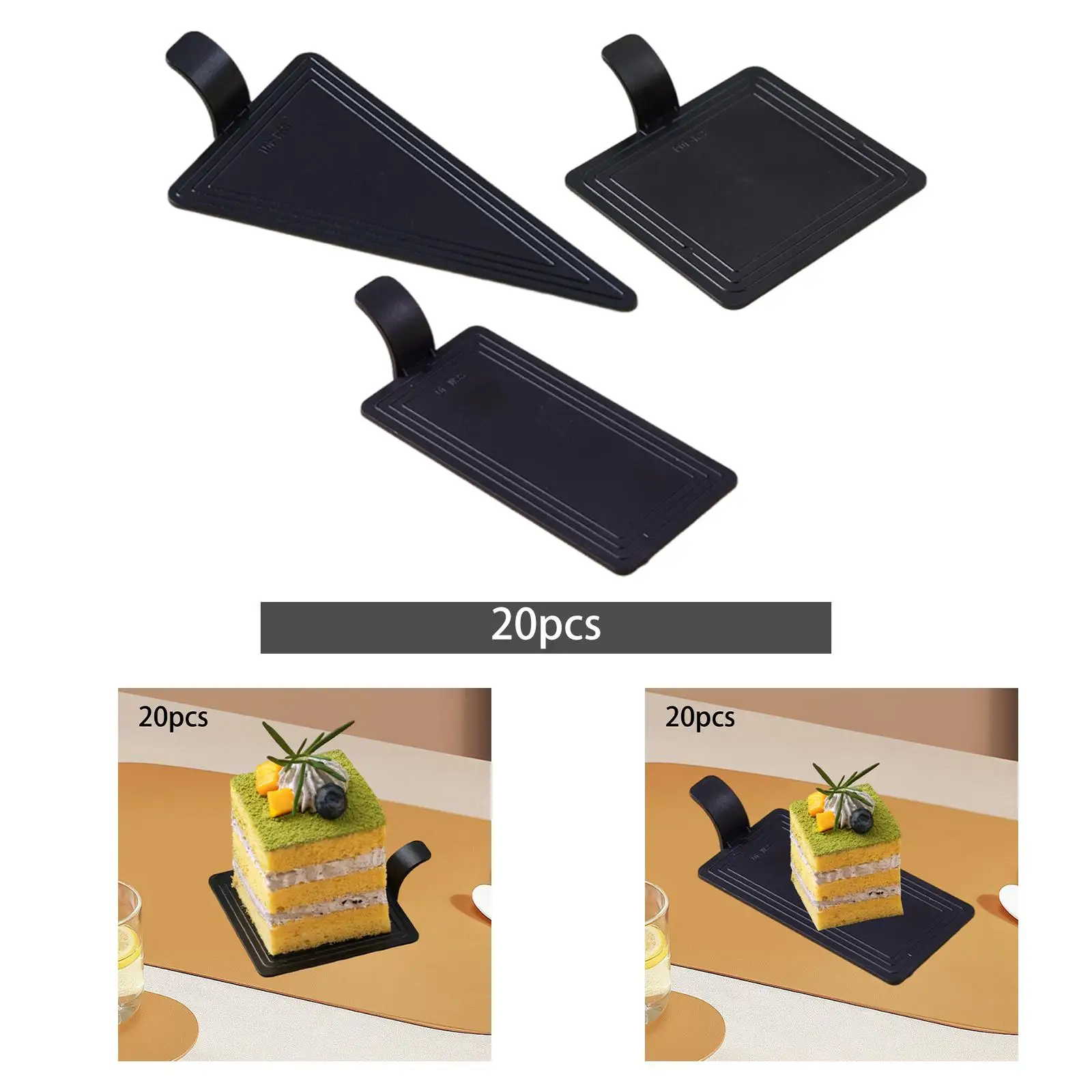 

20pcs Pastry Boards with Handles Cake Spades Birthday Party Accessories