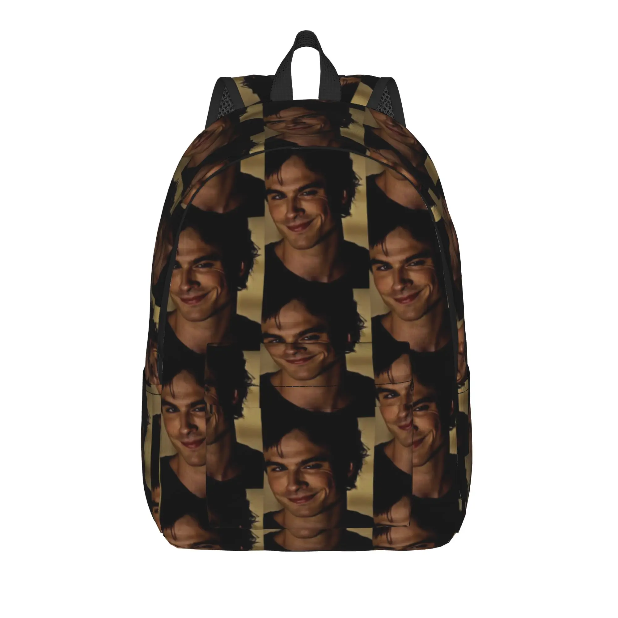 The Vampire Diaries Resuable Movie Backpack Damon Salvatore Unisex Polyester Workout Backpacks High School Bags Rucksack