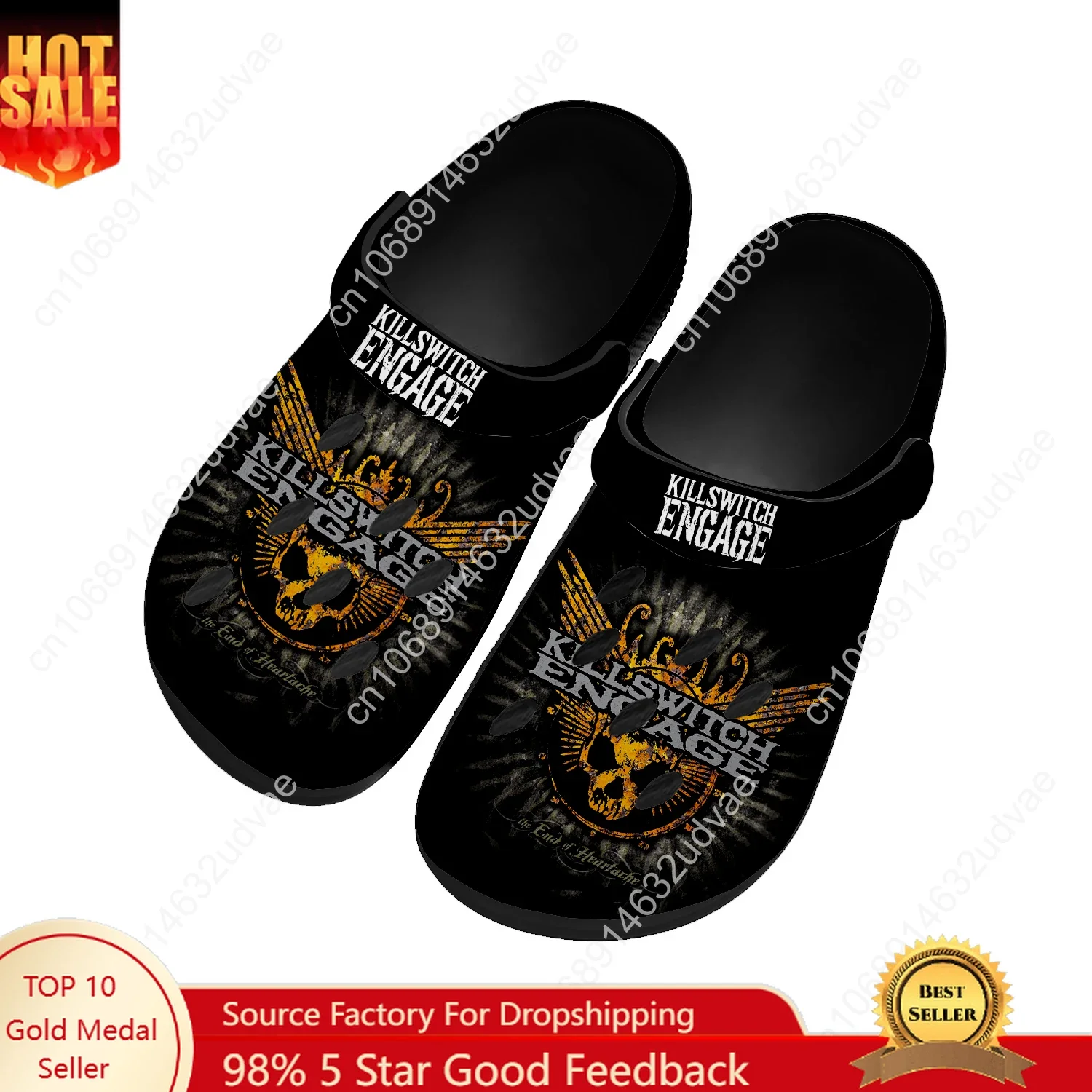 

Killswitch Engage Water Shoes Mens Womens Comfortable Fashion Home Garden Clogs Customizd Sandals Beach Breathable Hole Slipper