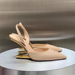 Sexy Women High Heels Shoes Sandals Pointed Toe Designer Dress Party Shoes Summer 2024 New Walking Pumps Mujer Zapatillas Slides