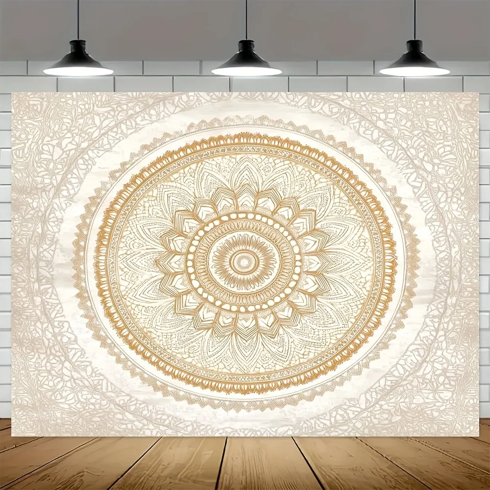 Elegant Gold Mandala Tapestry Boho Chic Wall Decor for Bedroom Living Room Meditation Space Spiritual Art Hanging Serene Design
