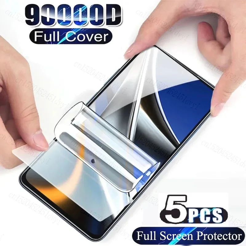 5 Stück Hydro gel folie für xiaomi poco m3 m4 m5 pro c3 c40 c50 c51 c55 Displays chutz folie x5 x4 x3 nfc f3 f4 gt f5 Film