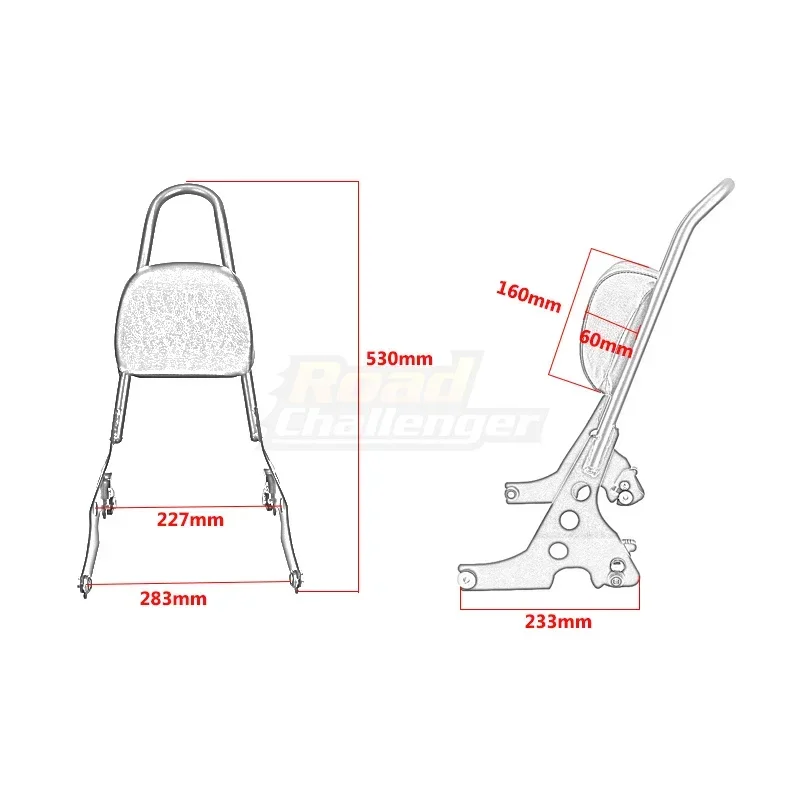 Motocykl Chrome odpinane tylne oparcie pasażera Sissy Bar dla Harley Sportster XL883 1200X48 czterdzieści osiem 2004-2023 — zdjęcie 7