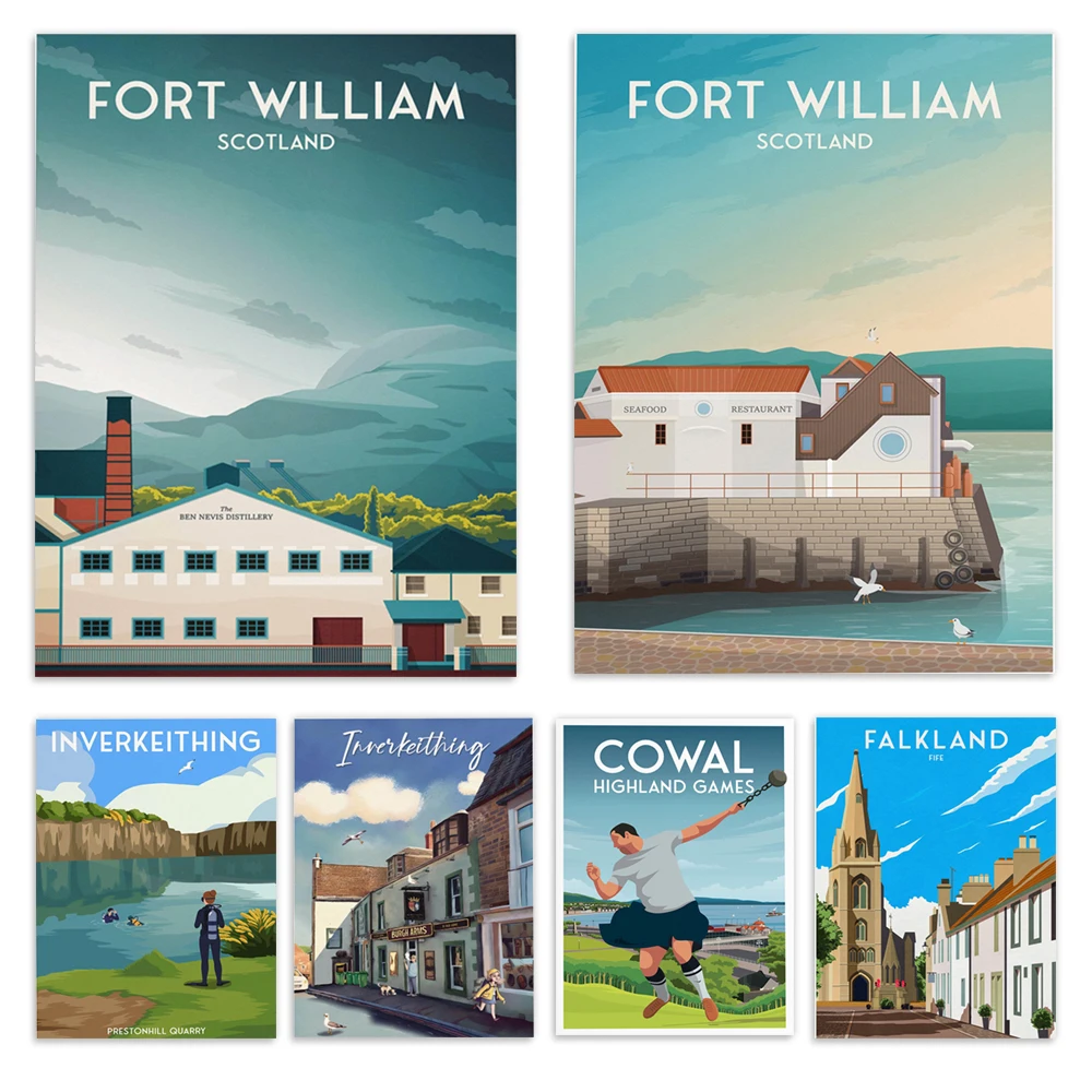 South Queensferry, Falkland Islands, Paisley, Topsham, Inverkeithing, Dunnottar Castle, Fort William, Coffs Harbour posters