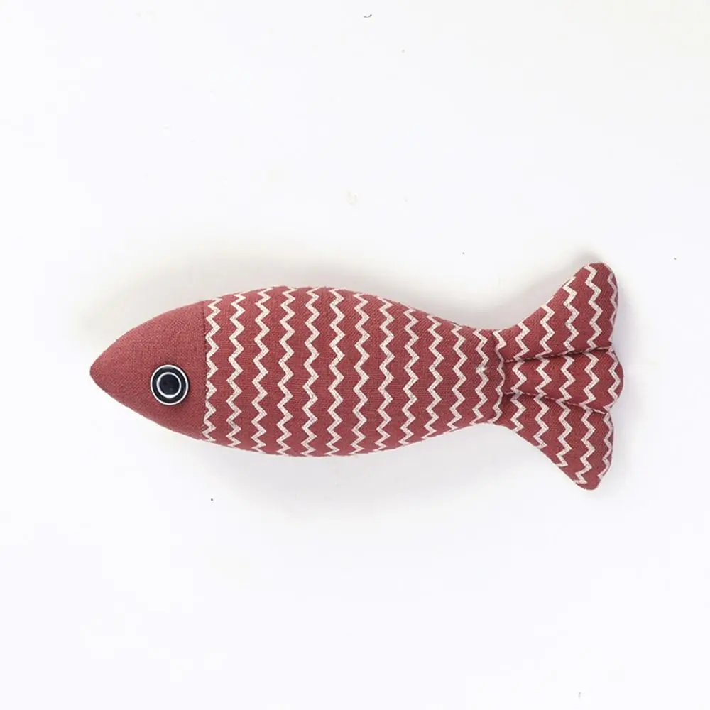 

Soft Linen Material Interactive Simulation Fish Puppet Play Kitty Cat Supplies Chew Training Pet Accessories Cat Throw Toys