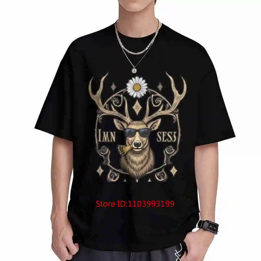 Rustic Deer German Text Bavarian Back Short Sleeve Tee 100% Cotton T-Shirt