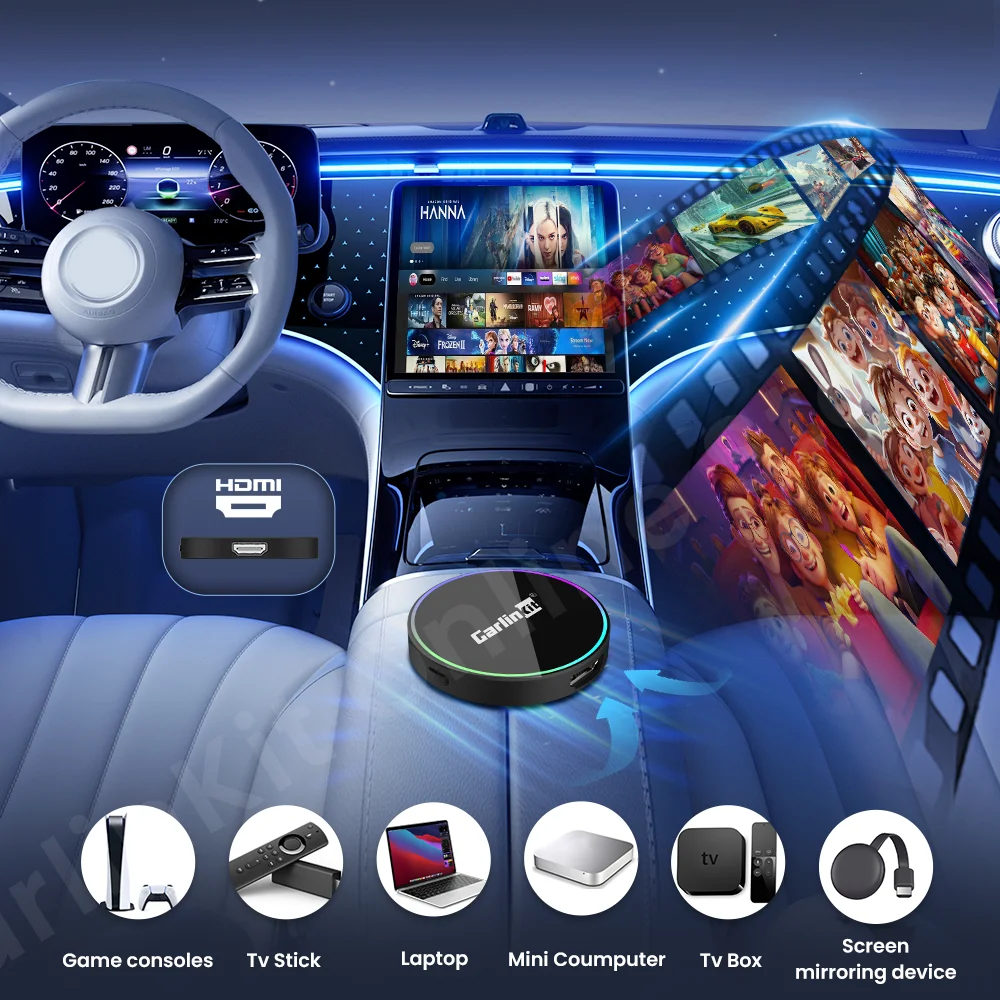 جديد CarlinKit 4.0 HD2CP Pro CarPlay إلى CarPlay أندرويد السيارات محول لاسلكي HDMI المدخلات دعم جهاز استقبال للتليفزيون صندوق التلفزيون PS4 PS5 Xbox