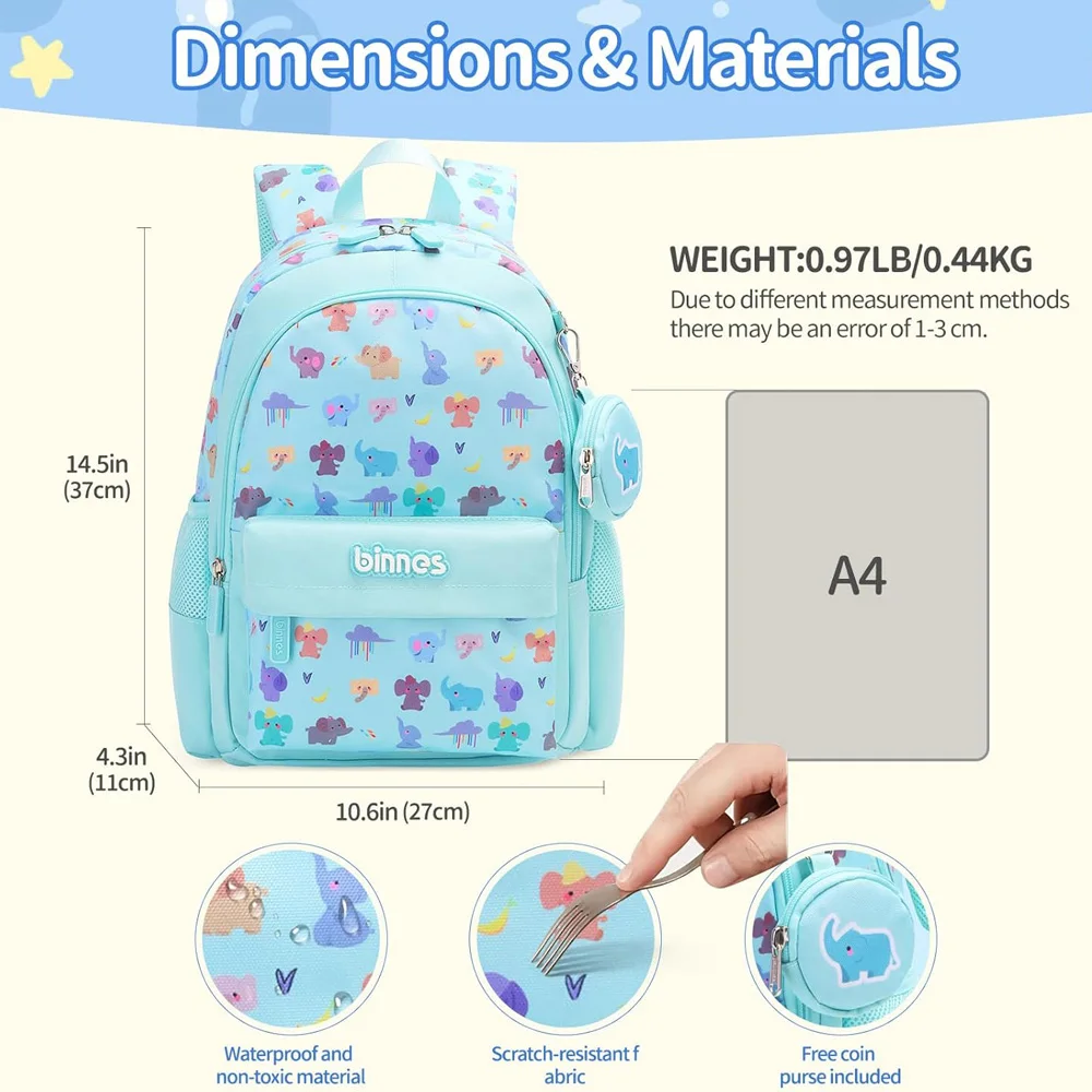 SUN EIGHT Lovely Nylon Kindergarden School Bags Student Satchel Cartoon Gift
