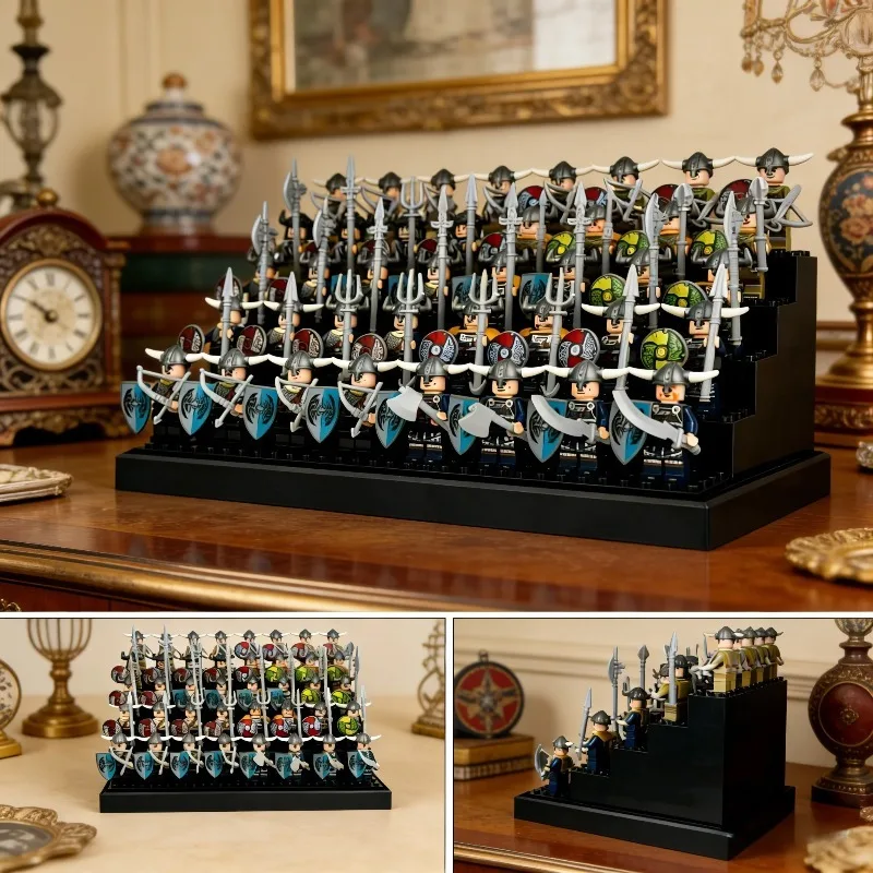 Building blocks are compatible with Lego 2 Level 5 mini-booth packaging–rough dust-proof storage rack for building modules.