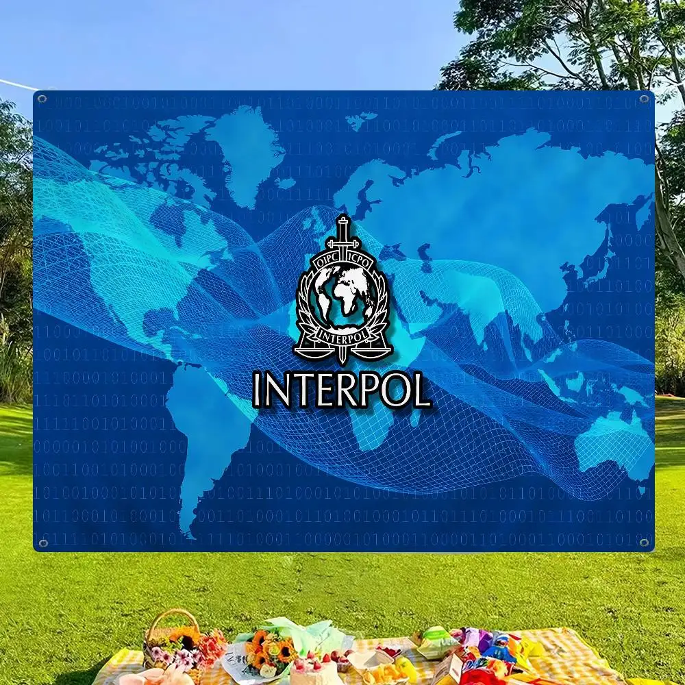 Classic Revival LOGO I-Interpol Retro Flags Multiple Choice Living Studio Booth Interior Decoration Banner