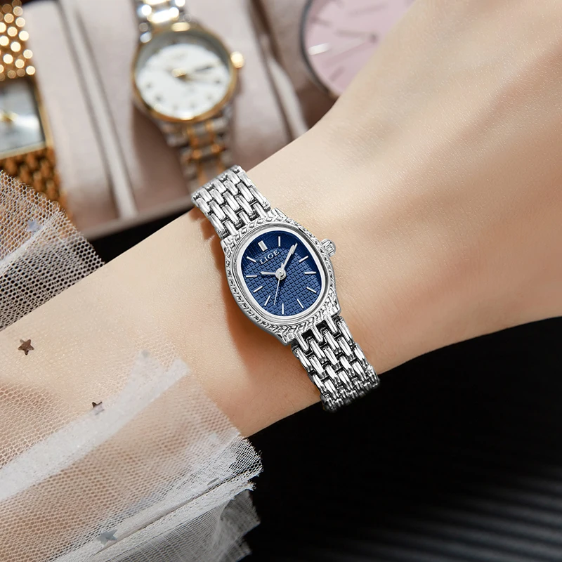 LIGE 2026 Luksusowy Zegarek Damski Topowej Marki, Elegancki Zegarek Kwarcowy, Wodoodporny do 30M, Zegarki Stalowe, Prezent dla Kobiet, Reloj Mujer