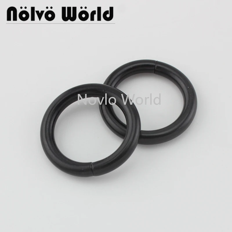 

20-100pcs 5 Size 16-19-26-32-38mm non welded o ring,Black color 2.5cm ring for bag handcrafted,1" Opened Round Rings