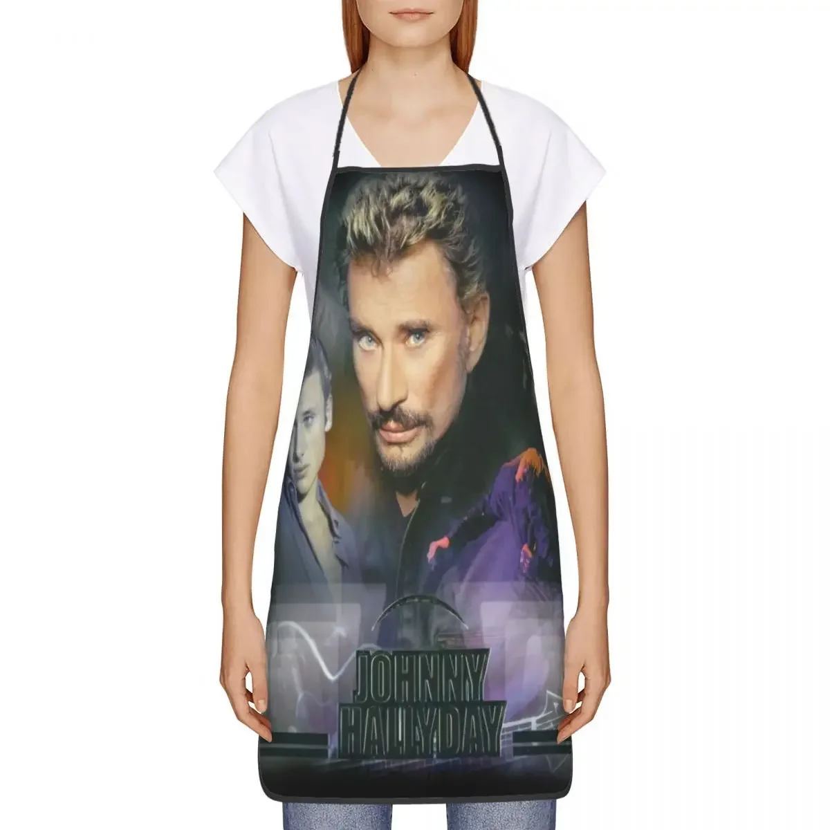 Unisex Johnny Hallyday Keuken Chef Koken Bakschort Vrouwen Mannen Zanger Acteur Tablier Cuisine Voor Tuinieren