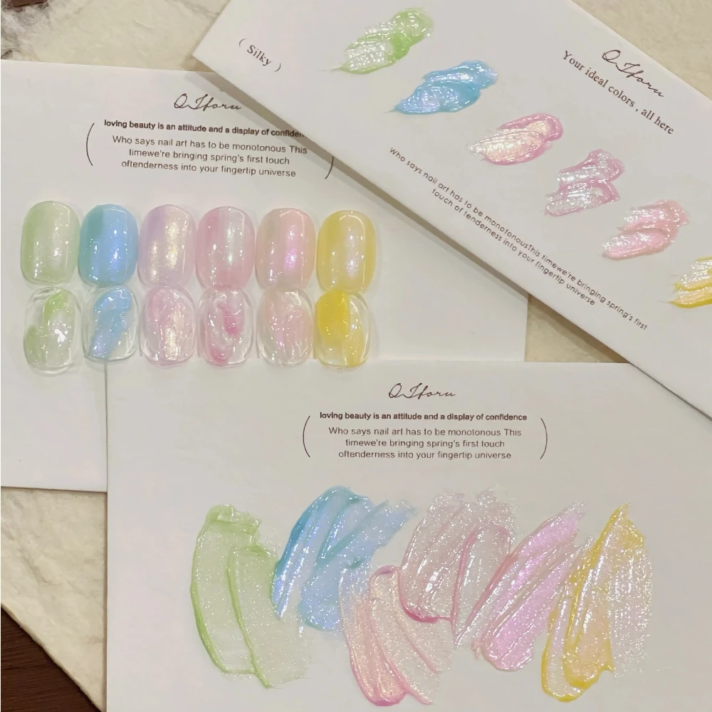 6Colors 1.5g Pearlescent Micro Sculpture Texture Gel Nail Polish UV LED Soak Off Gel Varnish Engraving Texture Gel For Nail Art