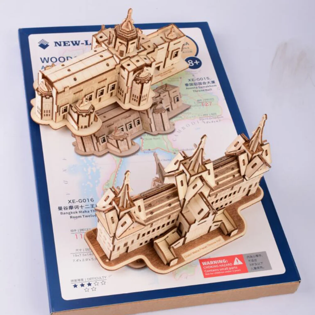 

Wooden Thai Style House Diy Brain Teaser For Kids Creativity Imagination Building Set House 3D 3D Puzzle