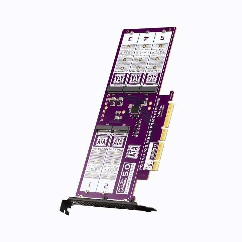 For PCIE5.0 X4 To SATA Nine-disk Bit Transfer 6 5-port Sata3.0 Expansion Card 9-port Multi-disk
