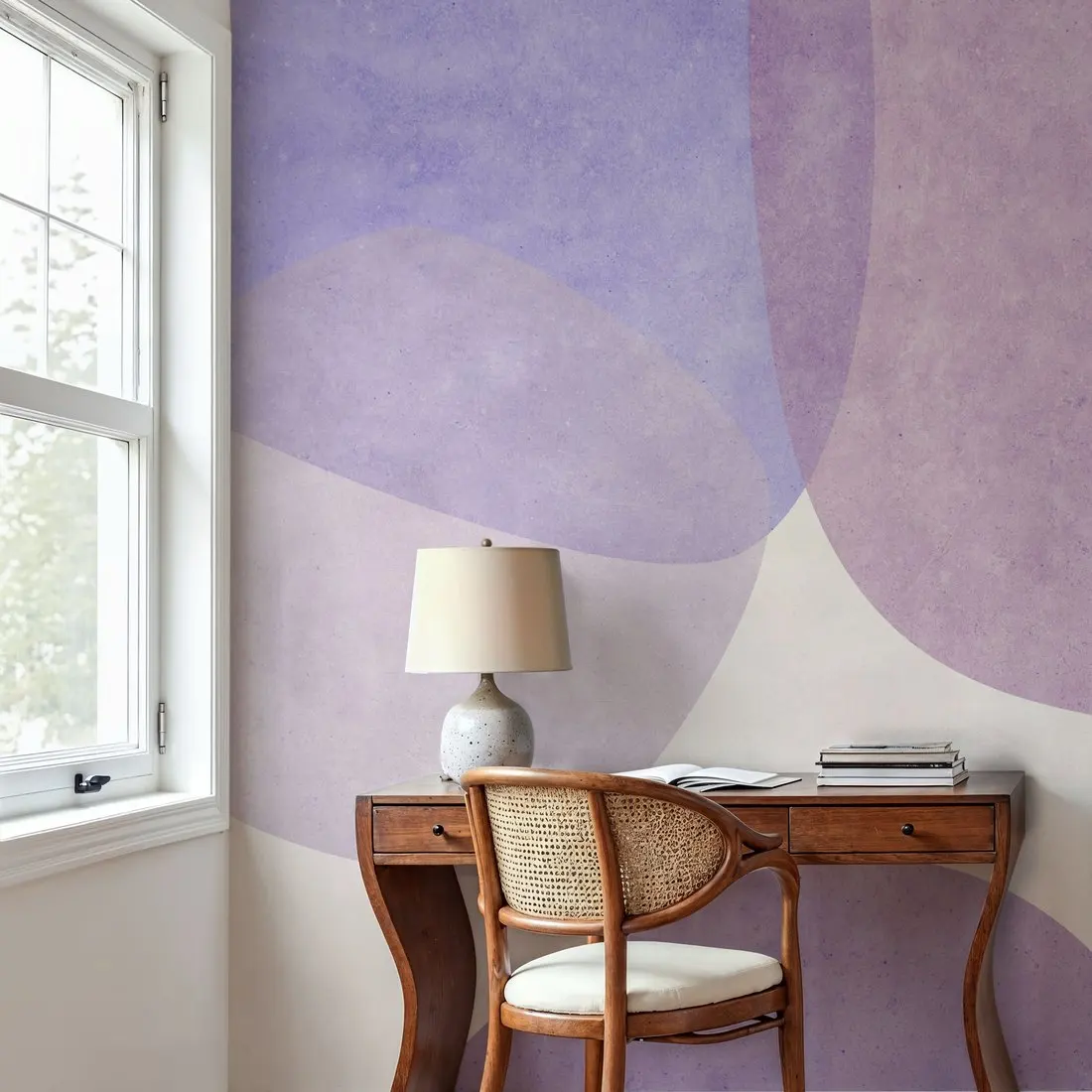 Custom Embracing Shapes Aura Indigo Large Peel and Stick Mural Wall Decor