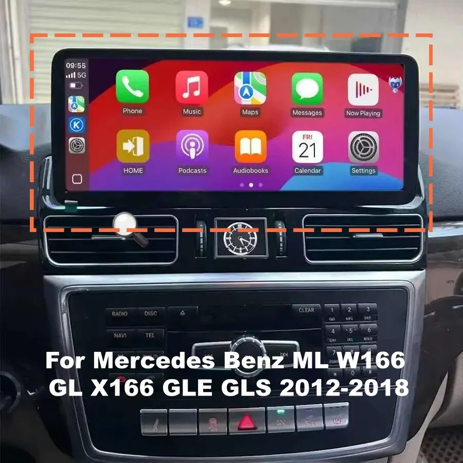 TOP 12.3'' Car Multimedia Display For Mercedes Benz ML W166 GL X166 GLE GLS 2012-2018 Touch Screen Wireless Carplay Android Auto