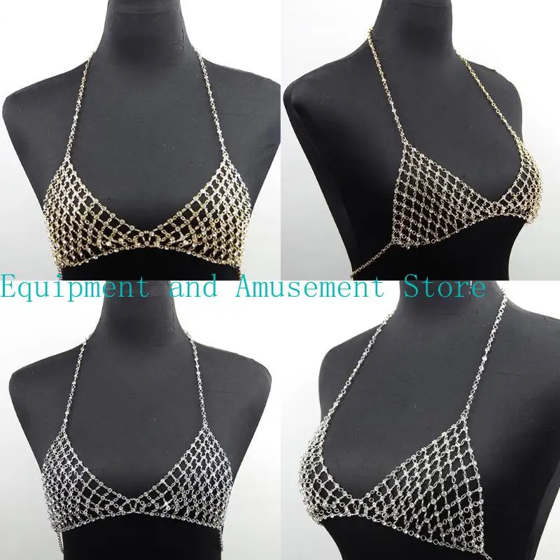 Y1uc Vacation Leisure Nightclub Catena toracica Body Artificiale Diamond Crystal Chain Top Reggy Catena