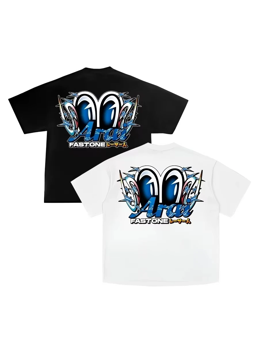 

2025 Arai Space Rabbit 04 Big Eye Motorcycle Heavy Pure Cotton Direct-printed Short Sleeve