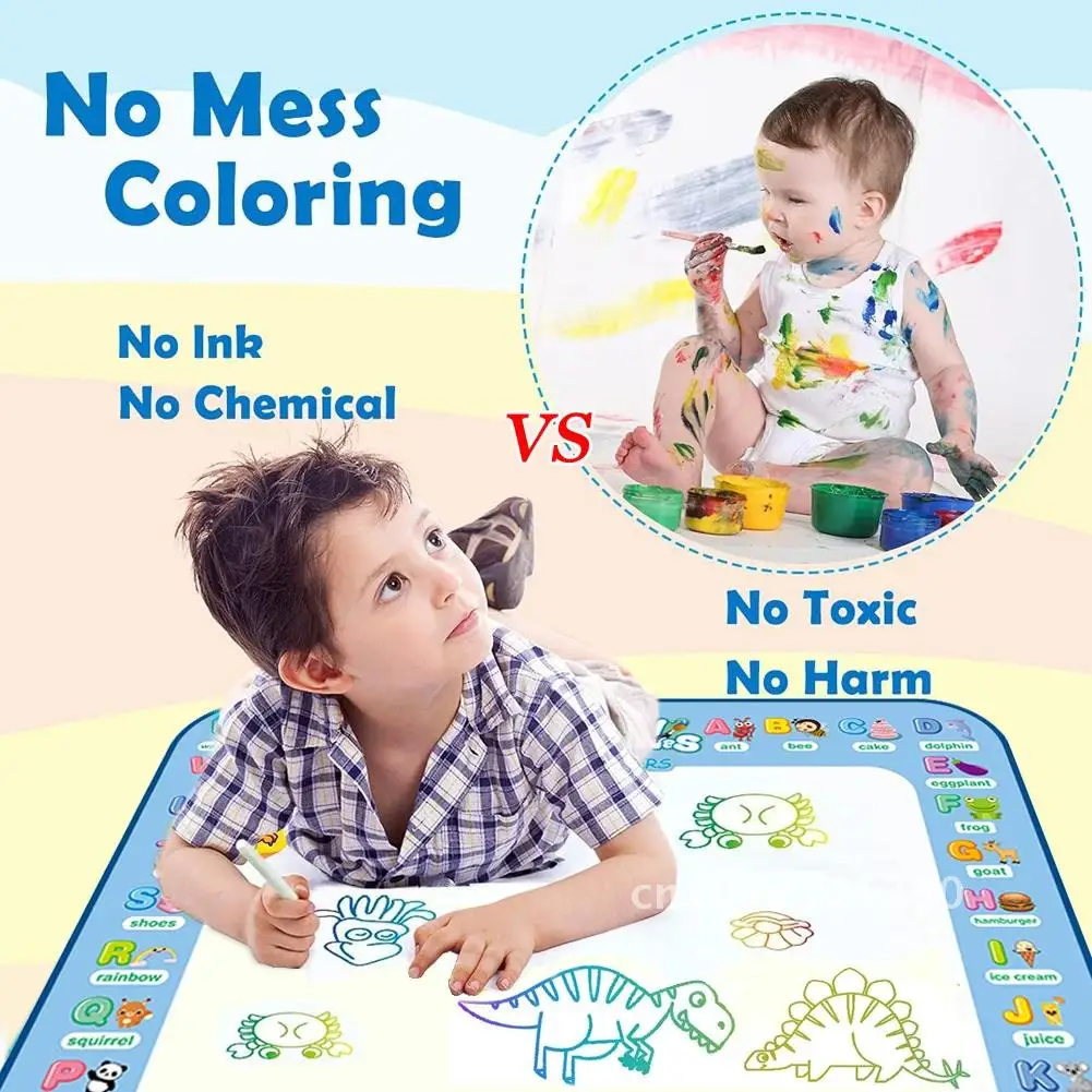 100x80 ซม.Magic Water Drawing Doodle MAT เด็ก Reusable Magic ปากกาบอร์ดการศึกษาภาพวาดระบายสีของขวัญของเล่น Montessori
