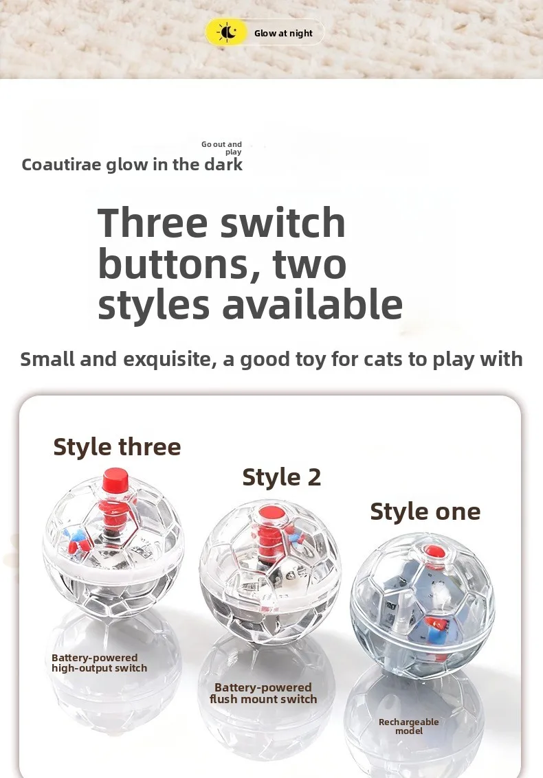 Mute automatic flash pet cat self-hi to relieve boredom and bite-resistant luminous cat ball