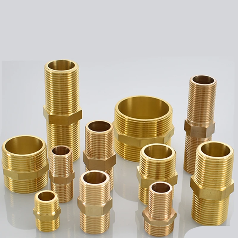 1/2" 3/4" 1" BSP Messing Fitting Rohr Außengewinde Sechskantnippel Gleich gerader Reduzierstück aus Kupfer