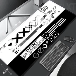Black And White Gaming Mousepads Mousepad Printstream Large Mouse Mat Big Desk Pads Non-Slip Rubber Mouse Pad Big Keyboard Mats