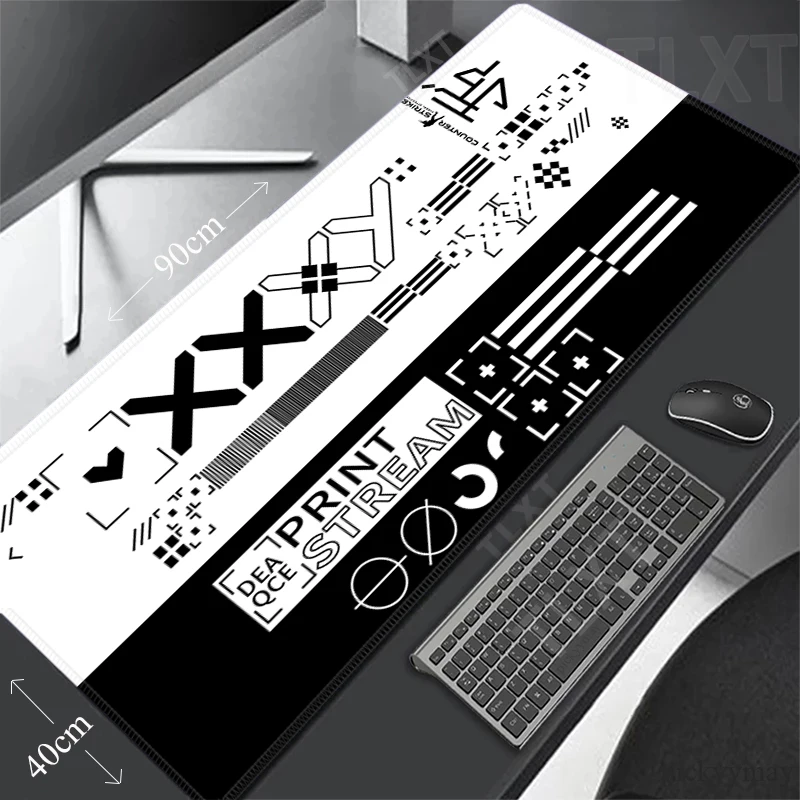 Black And White Gaming Mousepads Mousepad Printstream Large Mouse Mat Big Desk Pads Non-Slip Rubber Mouse Pad Big Keyboard Mats