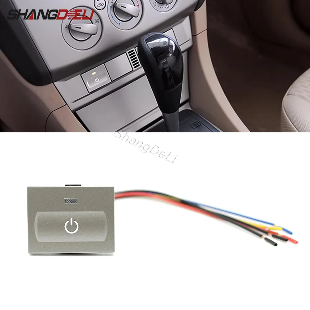 Silvery Car LED Light Power Switch Button With Connect Wire For Ford Focus 2 2004-2010 mk2 Transit