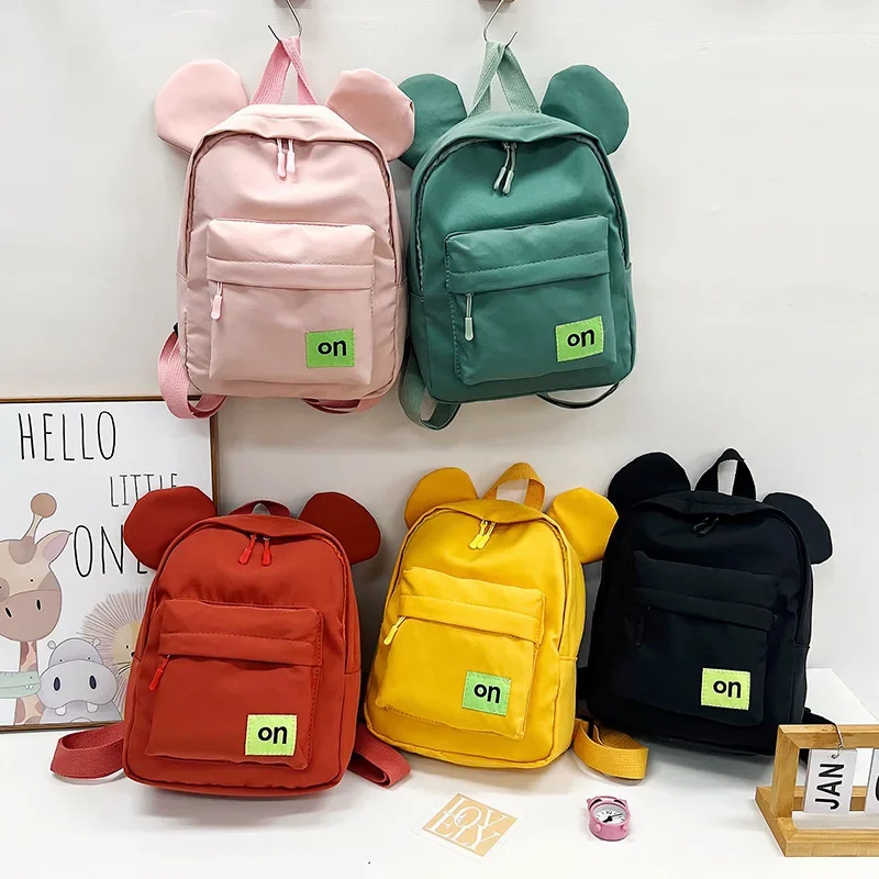 New kindergarten school bag children cartoon cute backpack solid color fashion travel backpack