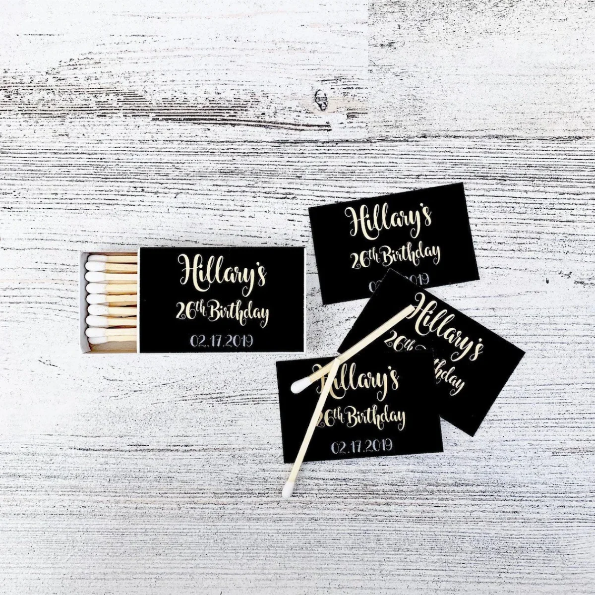 

Только этикетки для спичечной коробки - Сувениры для вечеринки по случаю дня рождения - Черно-белые сувениры для спичечной коробки - Сувениры для спичечной коробки - Настраиваемые