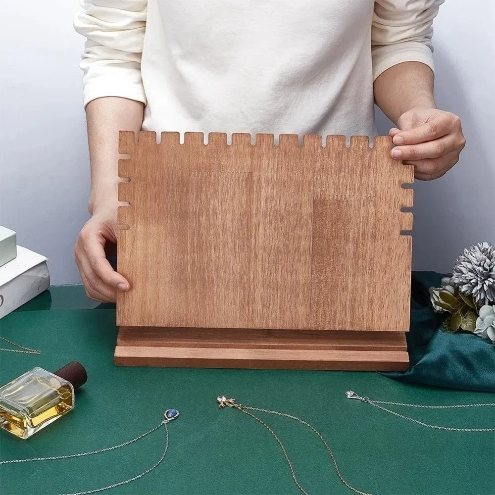 

Wood Jewelry Necklace Display Stand Hanging Necklace Bracelet Wooden Necklace Display Rack Storage Ornaments Jewelry Holder