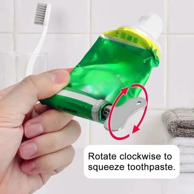 Stainless Steel Toothpaste Squeezer Household Bathroom Accessories Toothpaste Tube Rolling Press Squeezer Extruder Dispenser