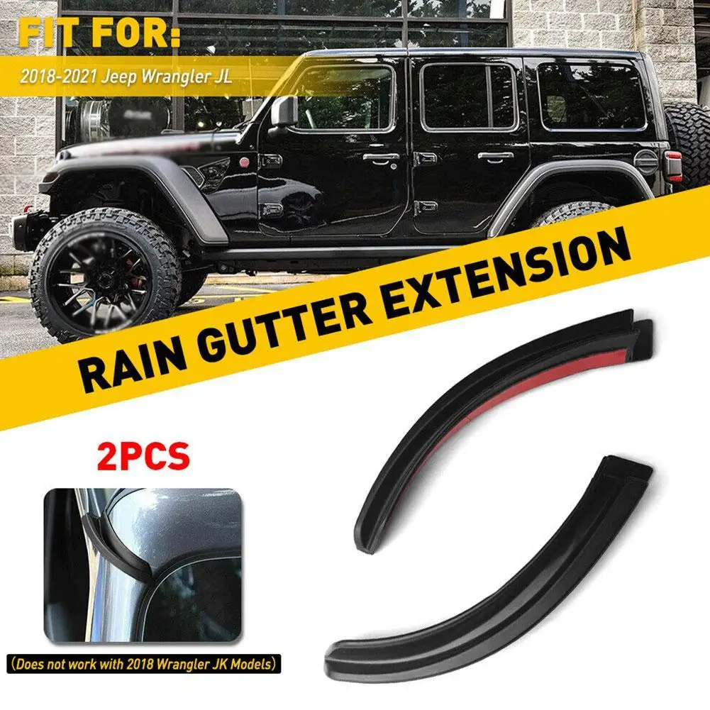 Car Roof Rainwater Diversion Channel Slot Extend Rain Water Gutter Guard For Jeep Wrangler JK 07-17 Parts G0S6