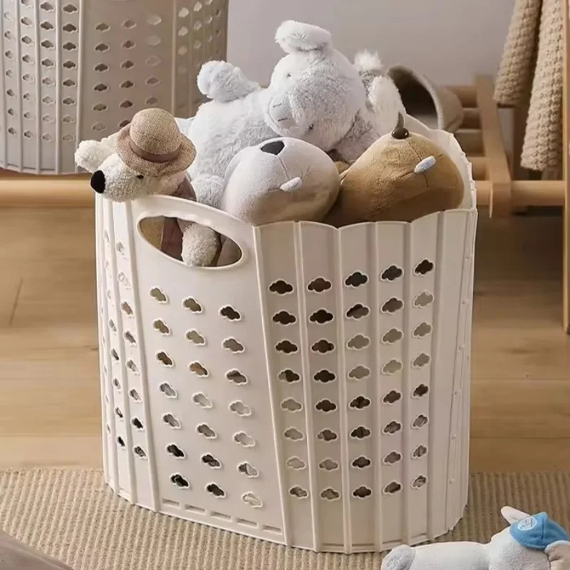 Folding Dirty Clothes Basket Plastic Hand-held Wall-mounted Clothes Storage Basket Multifunctional Portable Dirty Clothes Basket