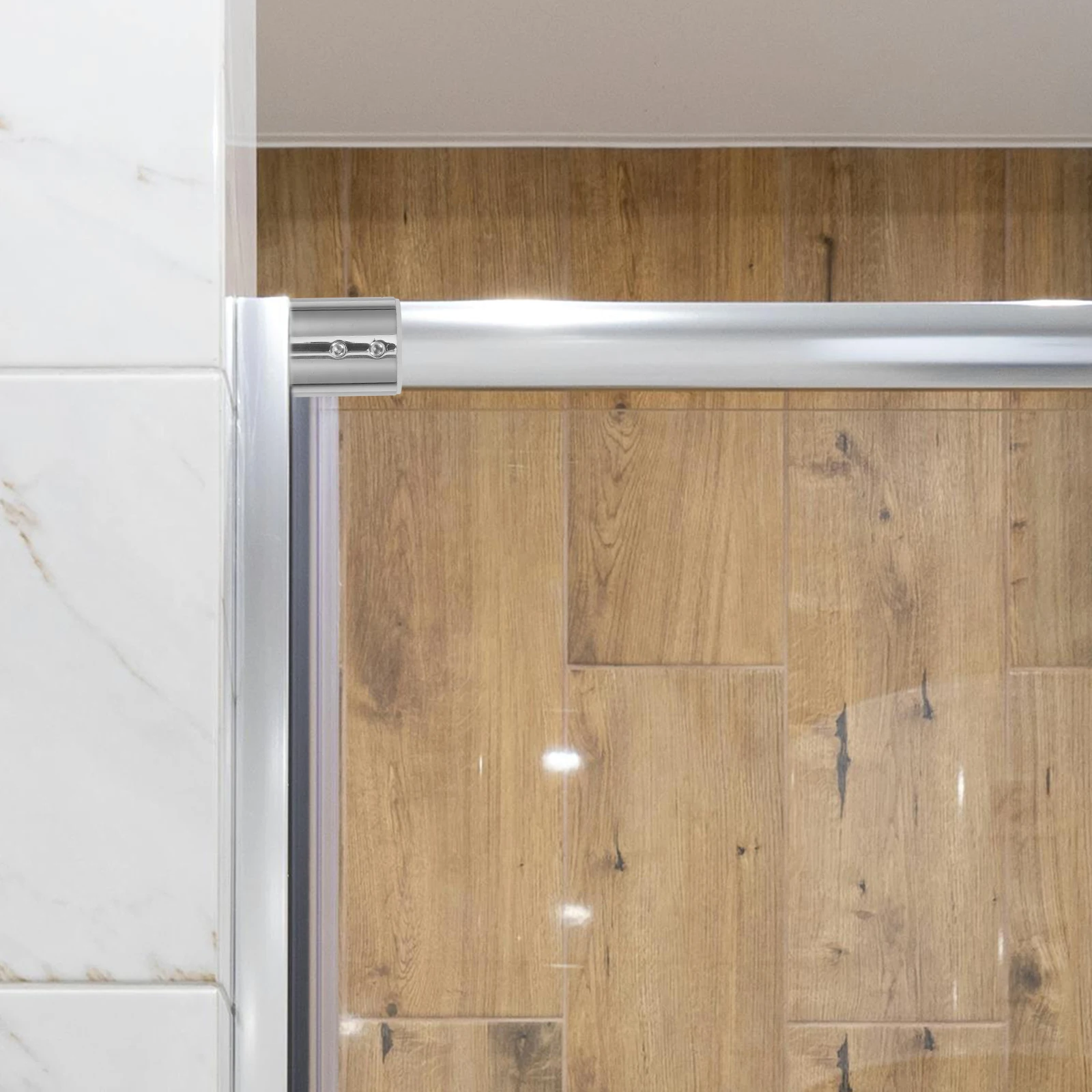 

2pcs Stainless Steel Round Tube Connection Parts 25mm Pipe Connectors Tie Rod Silver Bathroom Glass Door Corner Connector Metal