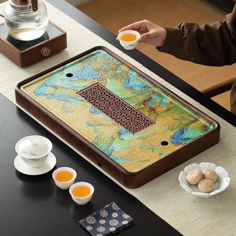 a*-Coasters Saucer Tea Tray Ceremony Valet Chinese Trinket Coffeeware Wooden Tea Tray Serving Plate Madera Home Products/.