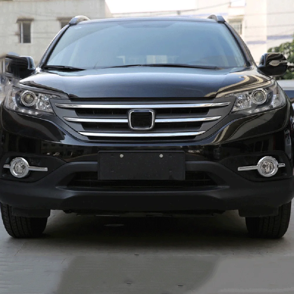 For Honda CR-V 2012 2013 2014 ABS Chrome Front Fog Light Lamp Cover Frame Sticker Bumper Protector Decoration Car Styling